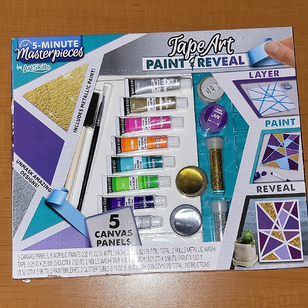 NWT ArtSkills Tape Art Paint & Reveal Kit